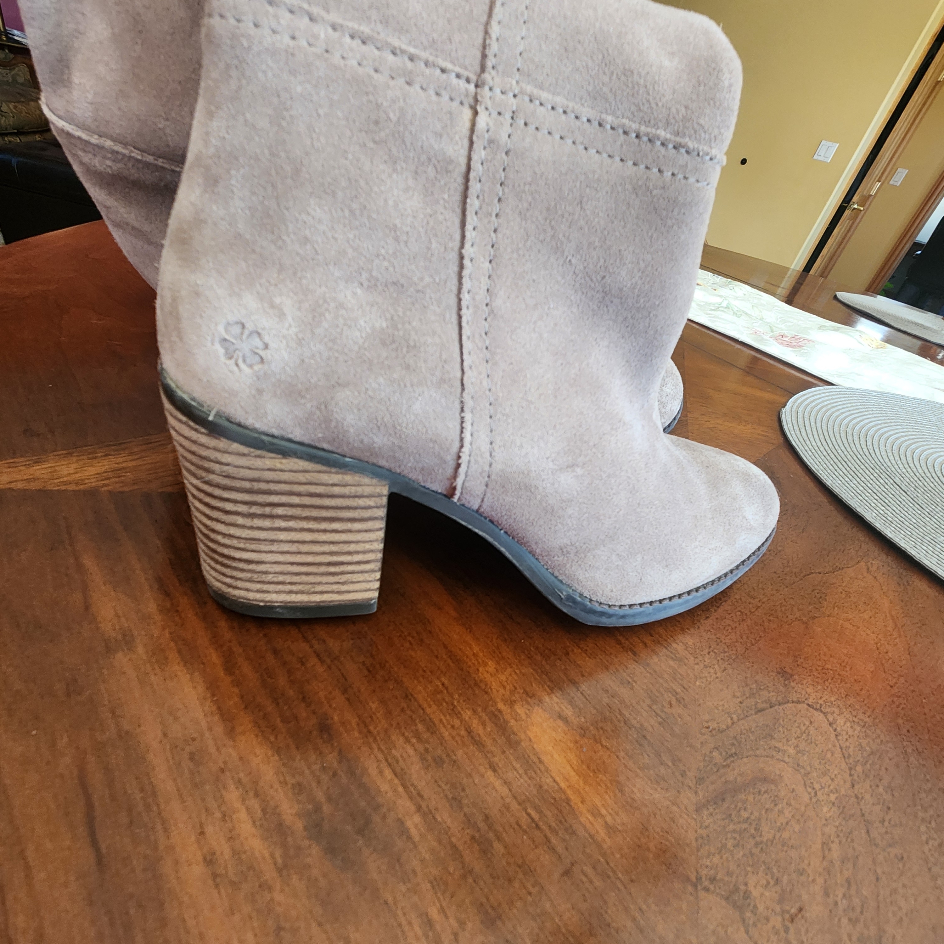 Lucky Brand Suede Ankle Boots In Light Taupe
